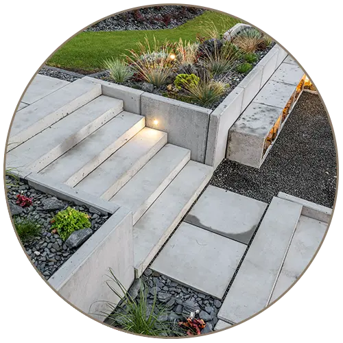 beautiful concrete porch slabs steps part of modern garden design