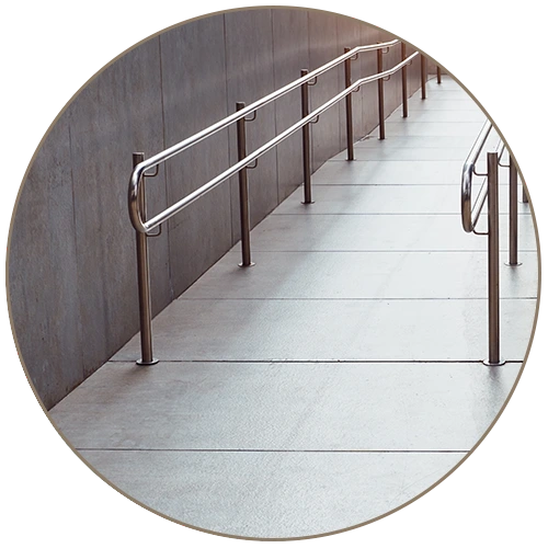 modern disability access ramp with railings