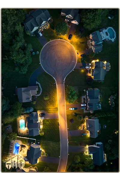 typical suburban residential area with rows of concrete driveways similar to london ontario