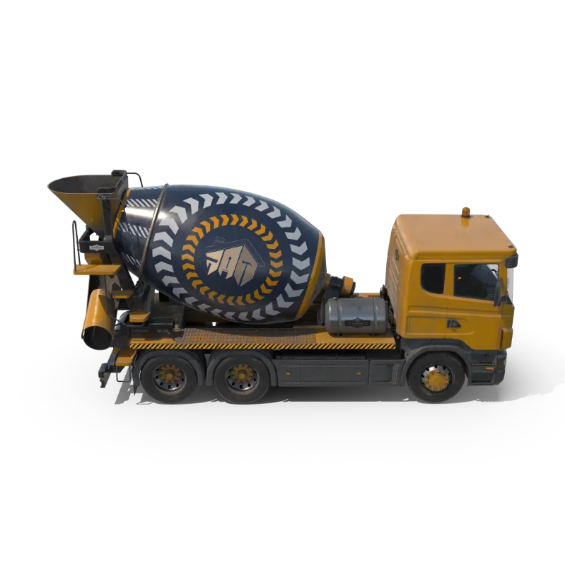 concrete mixer truck with milestone logo